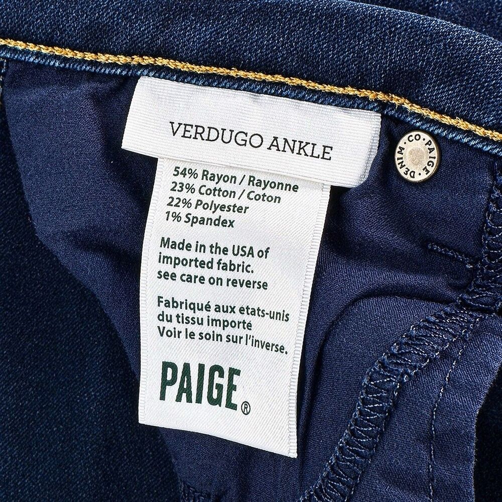 PAIGE Verdugo Ankle Jeans Womens 26 Dark Wash Skinny Stretch Made in USA - Picture 7 of 7